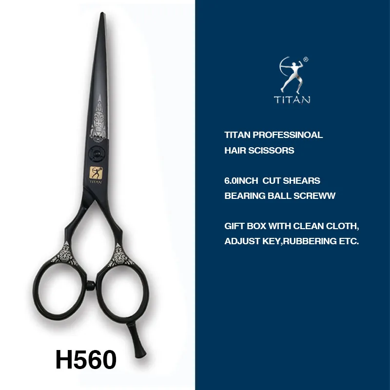 Tijeras de Peluquería TITAN para Adelgazar y Cortar el Cabello, Tijeras de Barbero de Acero Japonés de 5.5 y 6.0 Pulgadas