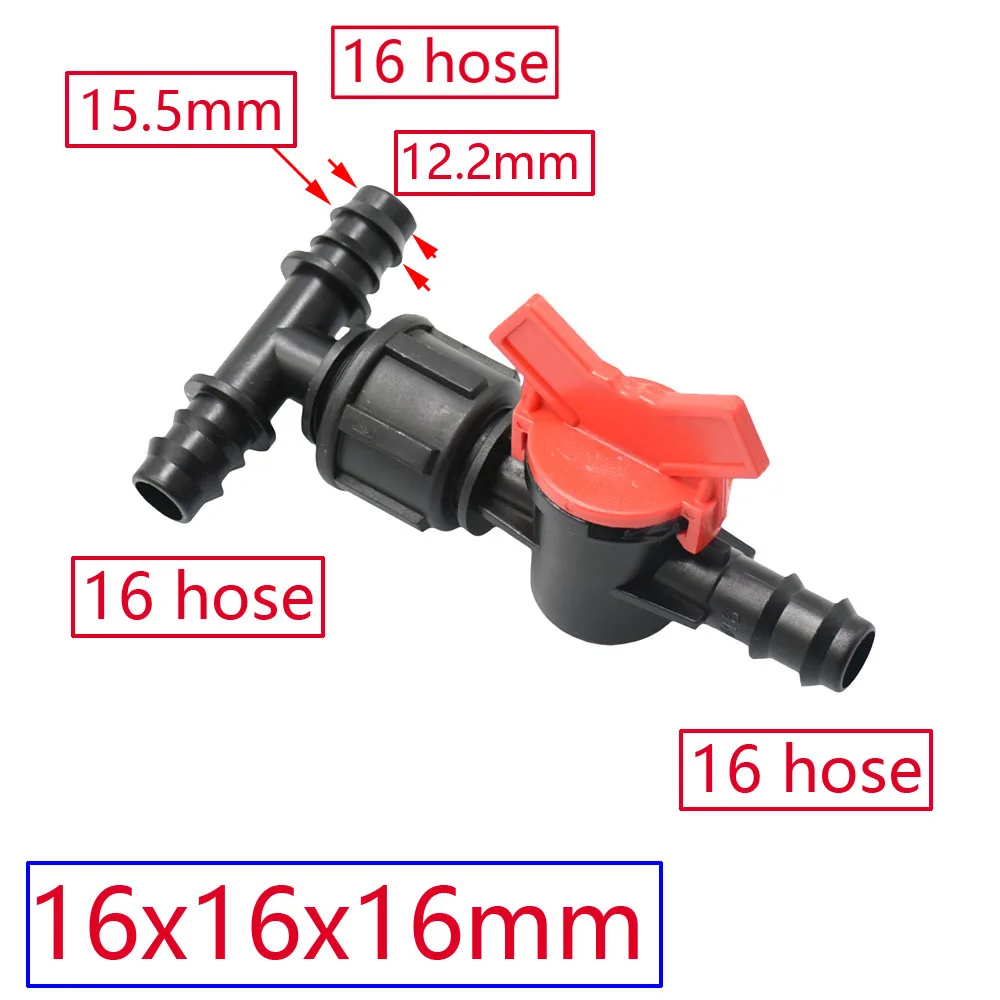 Manguera de jardín, 25mm, 20mm, 16mm, tubo de Pe, conector en T, reductor de agua, grifo divisor, tubo de riego, acoplador en T con púas, adaptador de goteo