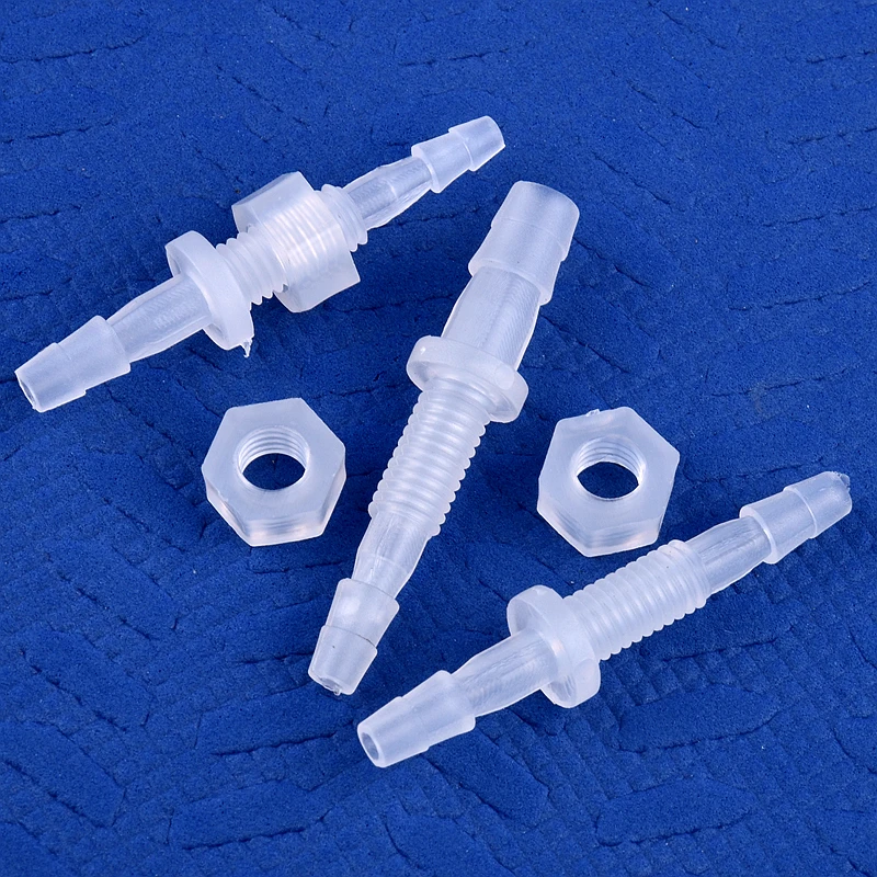 Conectores hexagonales de rosca M6~M10 de 5~200 piezas a conectores directos de PP tipo pagoda de 3~8 mm, adaptador para bomba de aire de acuario, juntas de manguera para sistema de irrigación