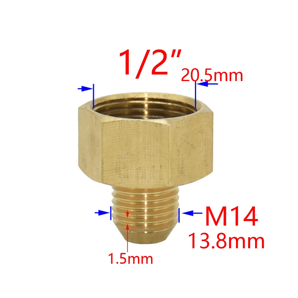 Conector de rosca de latón de 1/2 "a M22/20/24/16/18/28 para grifo, conector de ducha de baño, adaptador de burbujeador de cobre