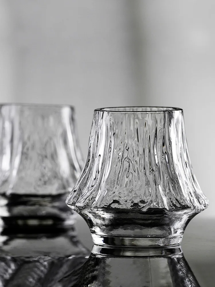 Liu Siyu-copa de vino de estilo japonés, vaso de Whisky con diseño de obras de arte limitado, hecho a mano, montaje de llama Fuji, Edo