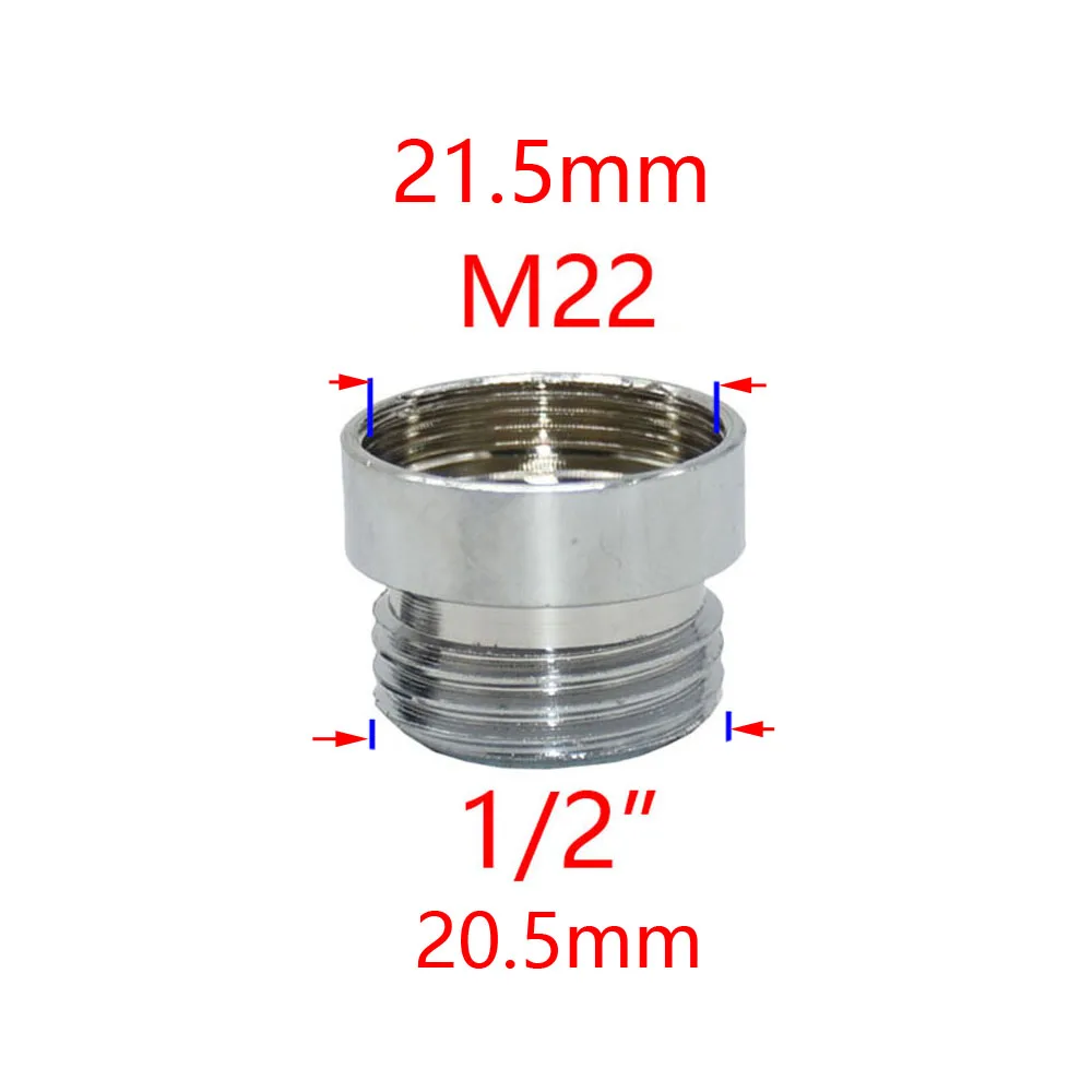 Conector de rosca de latón de 1/2 "a M22/20/24/16/18/28 para grifo, conector de ducha de baño, adaptador de burbujeador de cobre