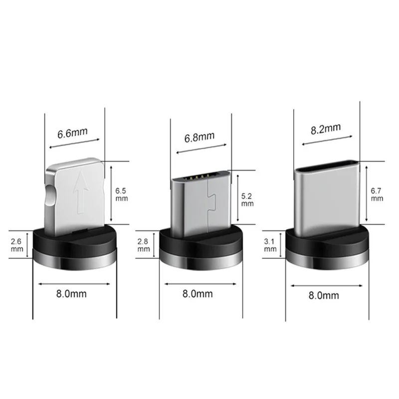 Adaptador de Cable de carga para teléfono móvil, convertidor de 9 piezas, rotación de 360 grados, puntas magnéticas, piezas de repuesto, fácil de operar, duradero