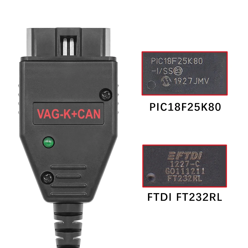 VAG K CAN Commander 1,4 FTDI PIC18F25K80 K + CAN 1 4 OBD 2 OBD2 herramientas de diagnóstico de coche interfaz COM Cable de línea K para VW/AUDI