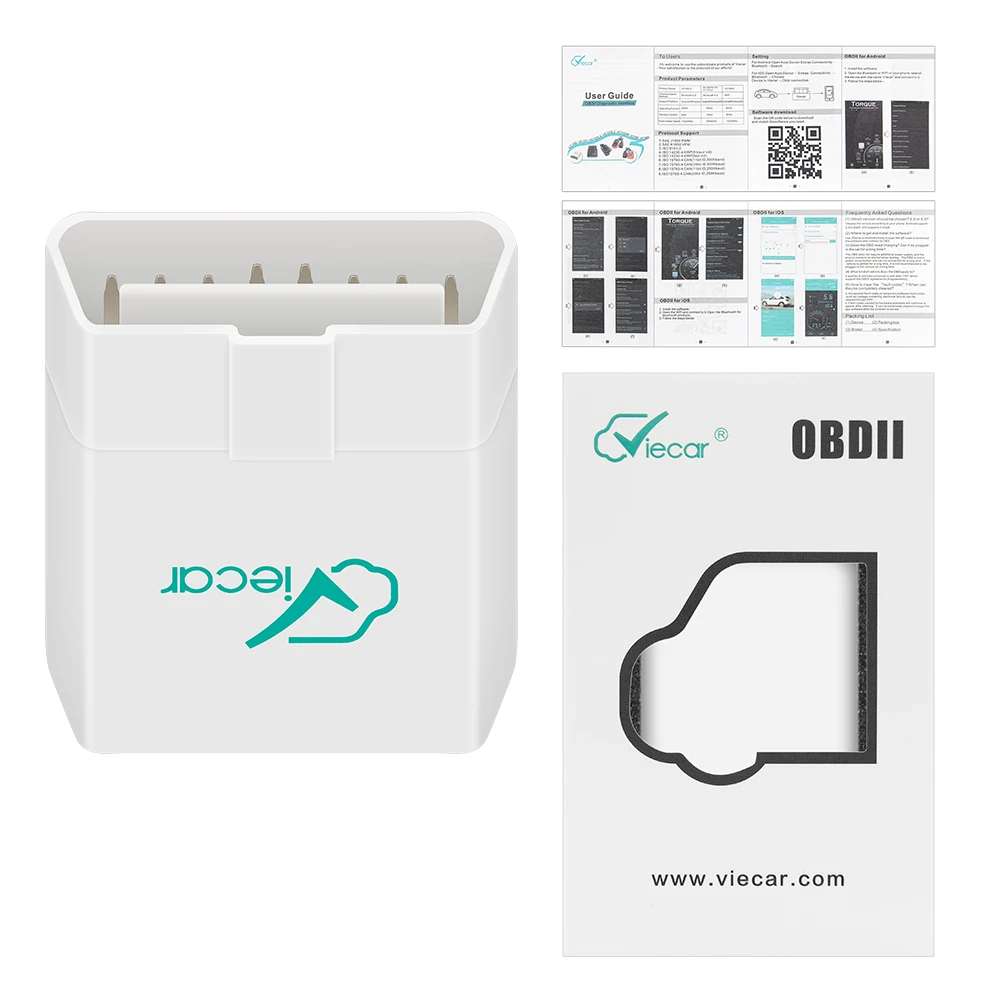 Escáner de Diagnóstico para Auto Viecar ELM327 V1.5 Bluetooth 4.0 OBD 2 OBD2 PIC18F25K80 ELM 327 V1 5 OBDII, Lector de Códigos ODB2