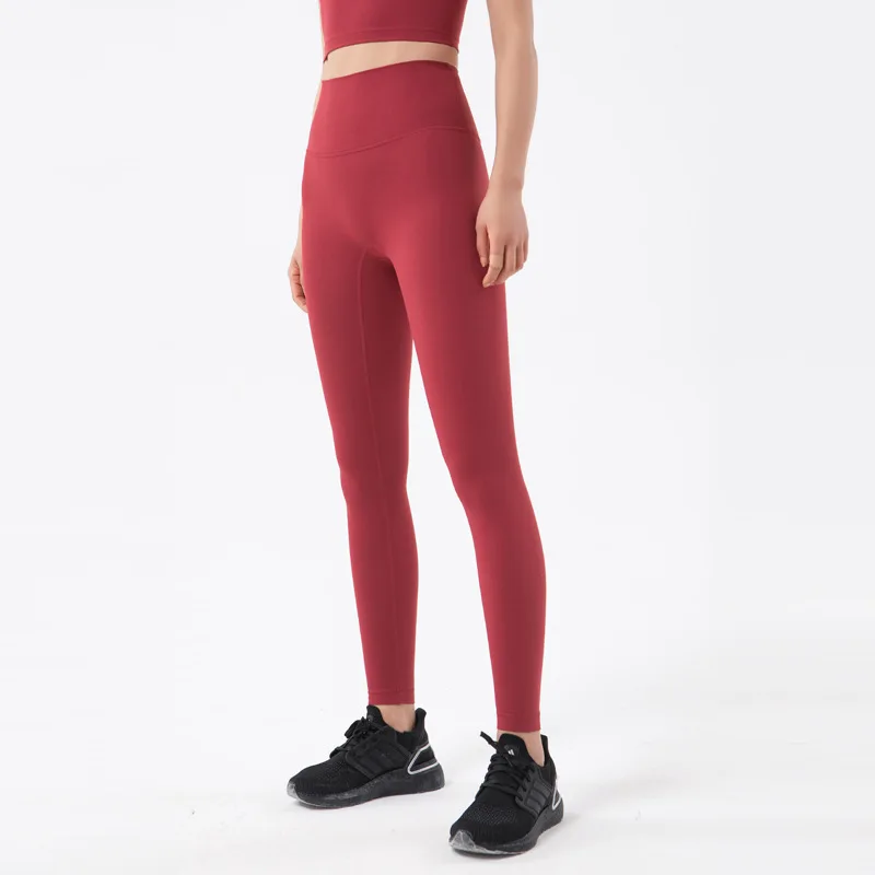 SOISOU-mallas de nailon para Yoga pantalones de mujer, pantalones deportivos de cintura alta, sin línea T, bolsillo oculto, Color sólido, 42 colores