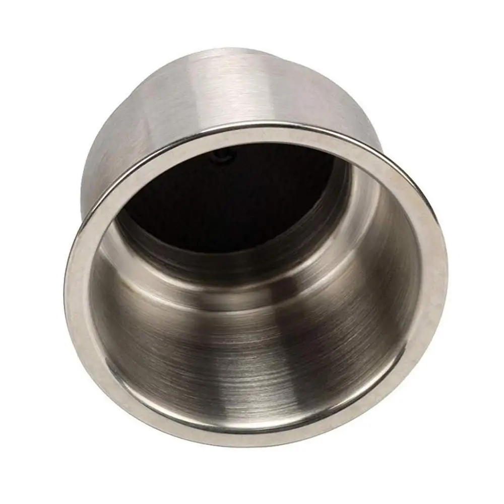 4X soporte para bebidas con forma de taza empotrada de acero inoxidable para barco marino con portavasos de drenaje