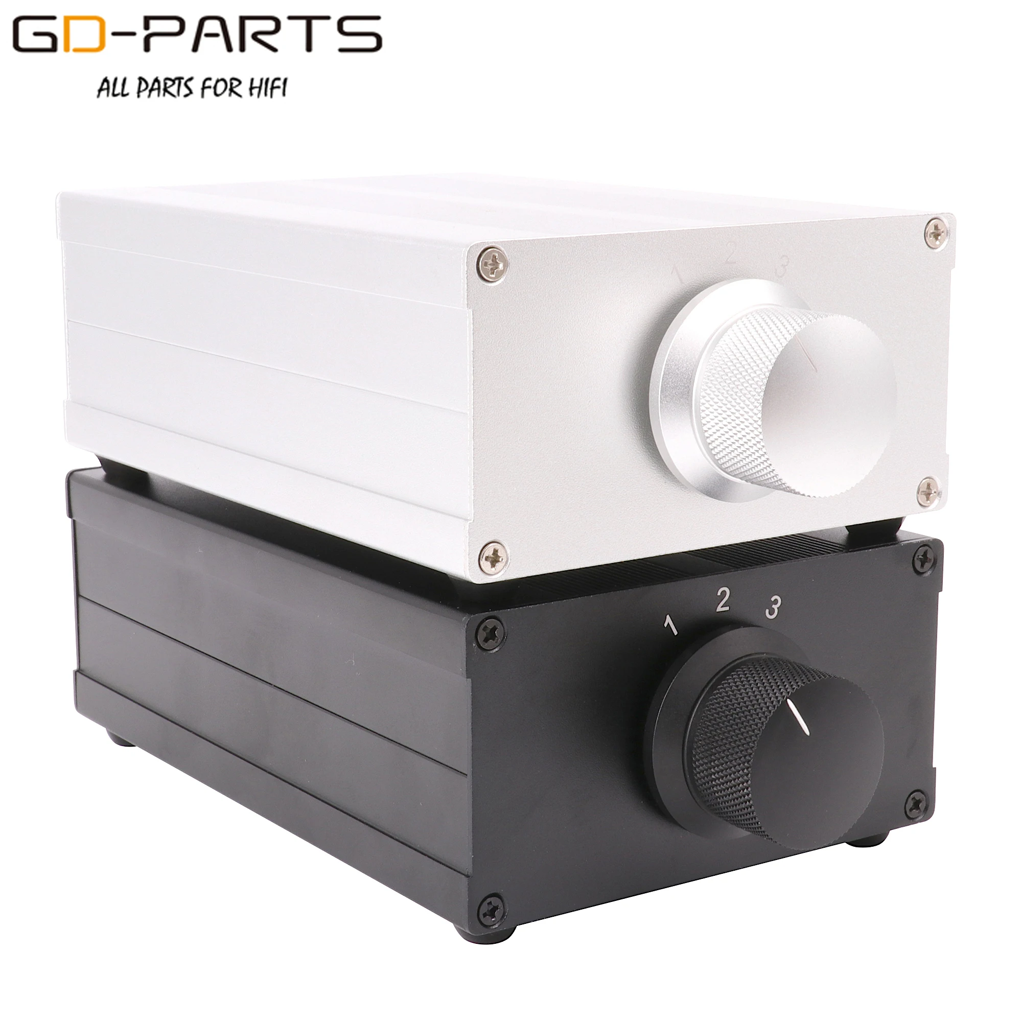 Interruptor cambiador Selector de fuentes de señal de Audio de 3 vías, 1:3 1:4, divisor de chasis de aluminio chapado en oro RCA, conectores WBT, soldadura de cable de PTFE
