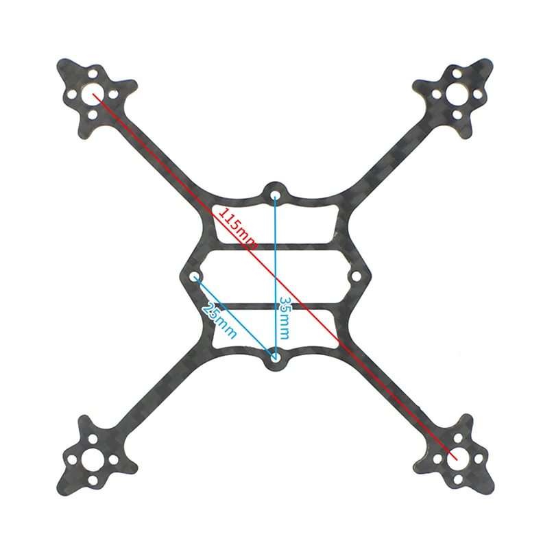 Placa inferior de distancia entre ejes de 115mm, fibra de carbono 3K para Happymodel Crux3, cuadricóptero FPV, piezas de repuesto para drones de carreras