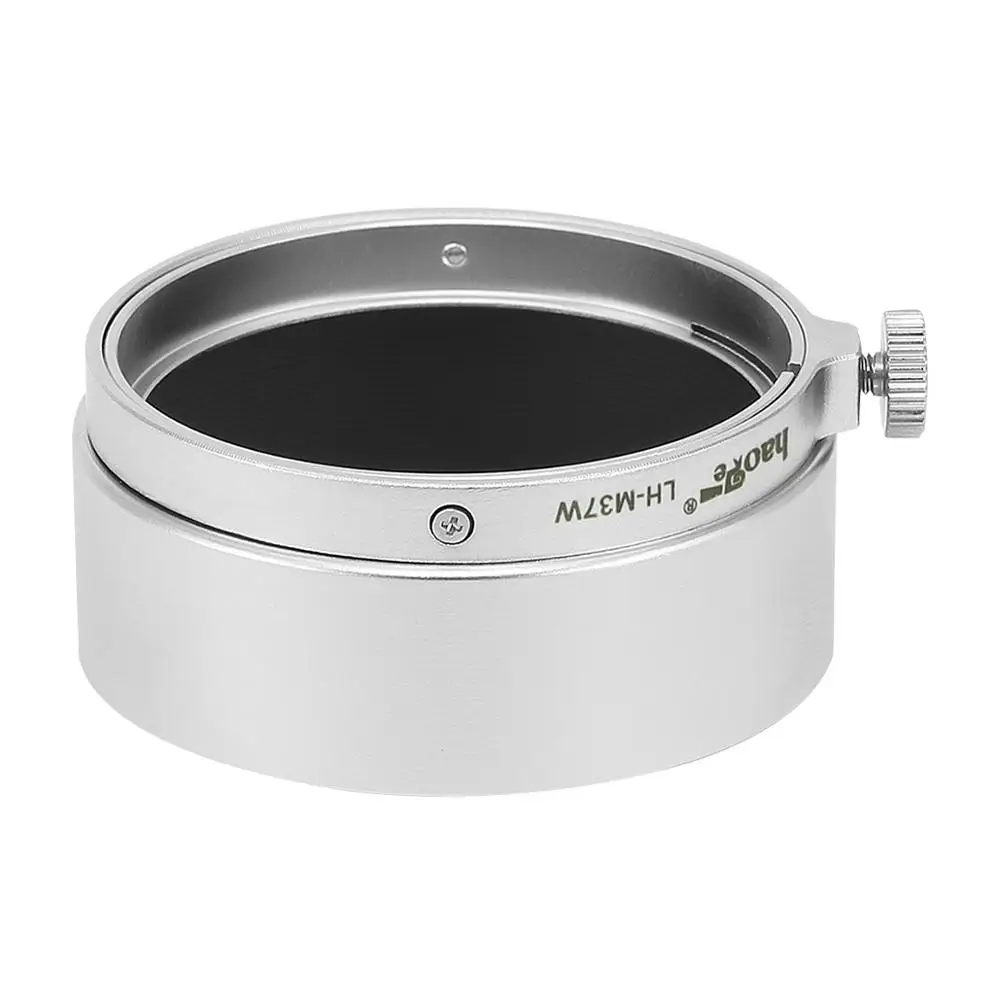 Haoge LH-M37W Parasol de metal para lente Leica Leitz Elmar 3.5cm 35mm f3.5 Reemplaza A36 Plata