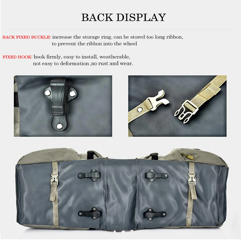 Bolsa de bicicleta de 50L, sillín de carretera de montaña, bolsas de ciclismo, bolsa de asiento trasero de bicicleta, estante de doble cara, paquete de alforja de asiento trasero, accesorios para bicicleta
