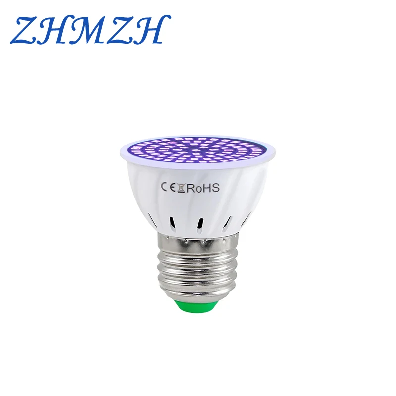 48 60 80 LEDs Bombilla de esterilización UVA Bombilla de desinfección de luz germicida ultravioleta E27 110V 220V 365nm Bombilla UV