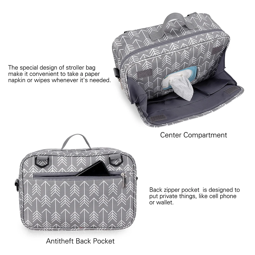 Bolsa para cochecito de bebé, impermeable, portátil, para viaje, momia, multifunción, almacenamiento de biberones, bolsa colgante, organizador para cochecito
