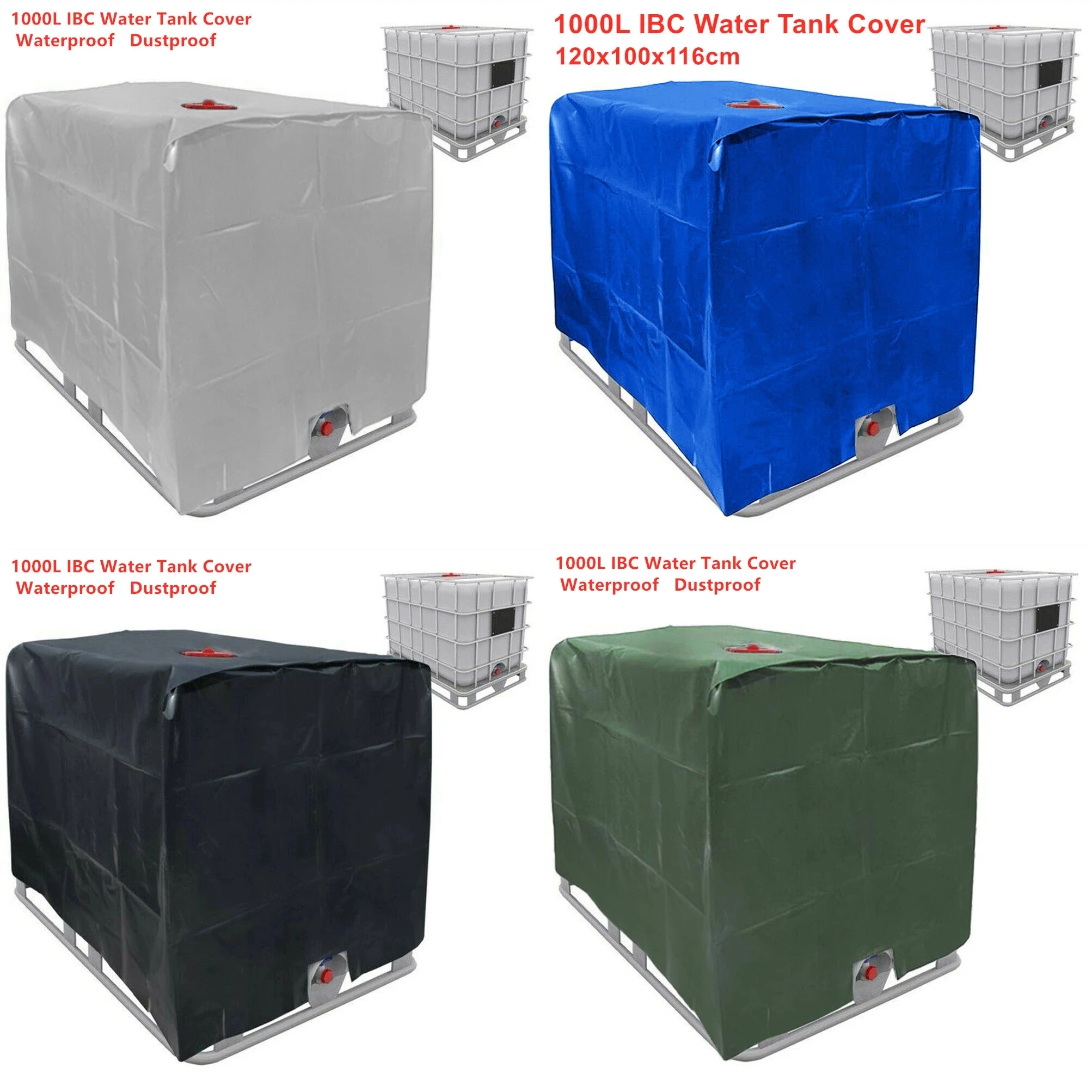 Cubierta de tanque de agua IBC profesional de 1000 litros, muebles de jardín al aire libre, impermeable, antipolvo, protección contra la lluvia, el sol y la nieve