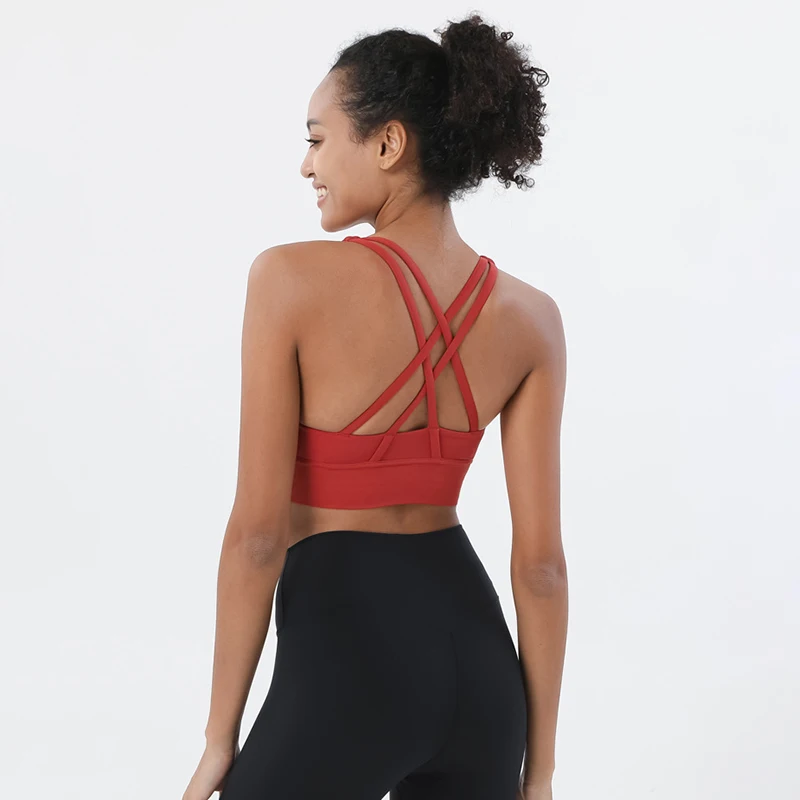 SOISOU-Conjunto de Yoga de nailon para mujer, chándal de gimnasio, conjunto de Fitness, Leggings, Sujetador deportivo, ropa deportiva transpirable, 2 piezas