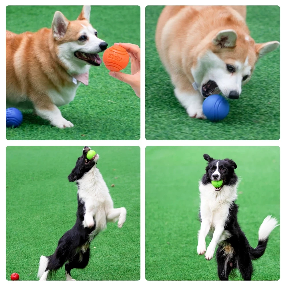 Juguetes para perros, pelota para perros, pelota sólida de goma hinchable para perros, juguetes para masticar para perros, entrenamiento de lanzamiento y recuperación al aire libre para perros