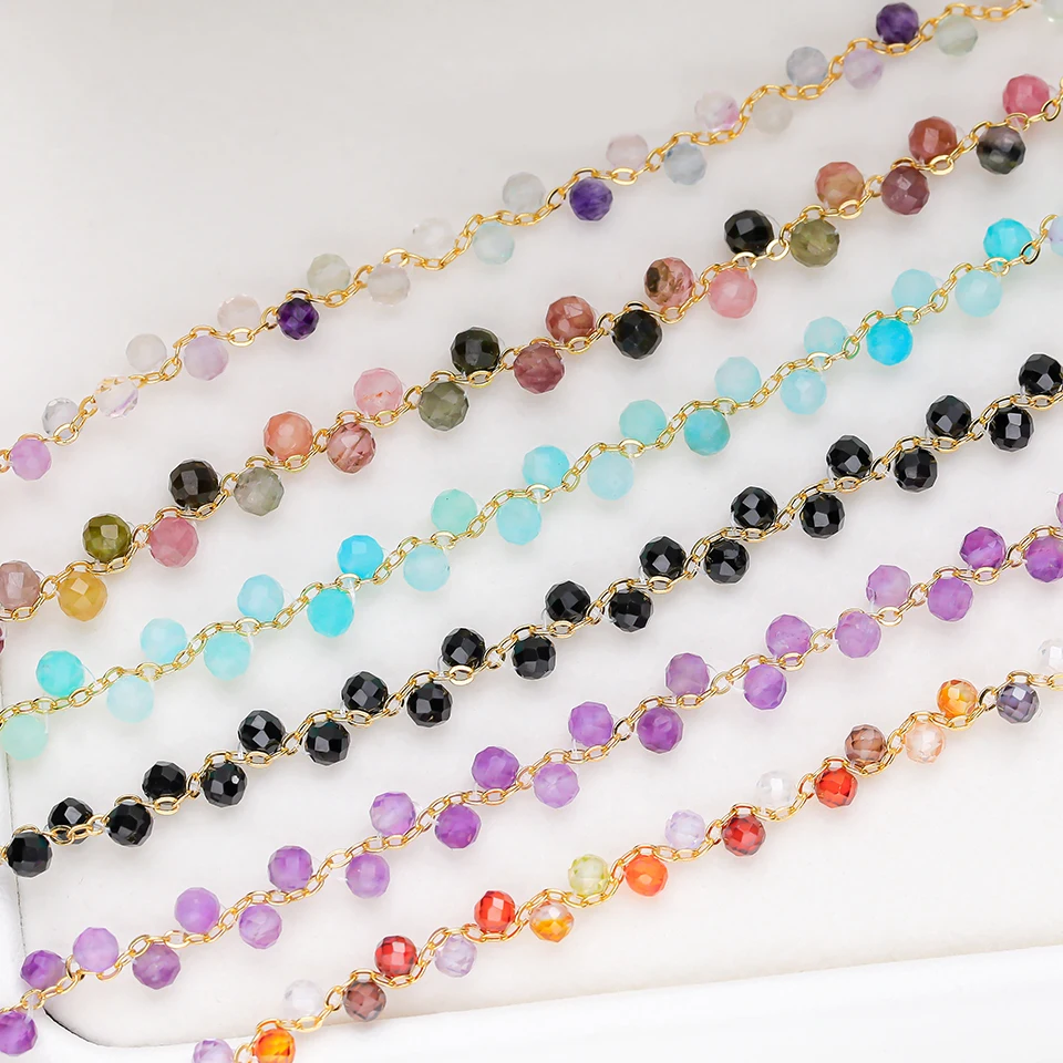 Pulsera de turmalina de piedra Natural de 3MM para mujer, joyería para fiesta, boda, regalo de lujo, brazalete ajustable hecho a mano con amatista