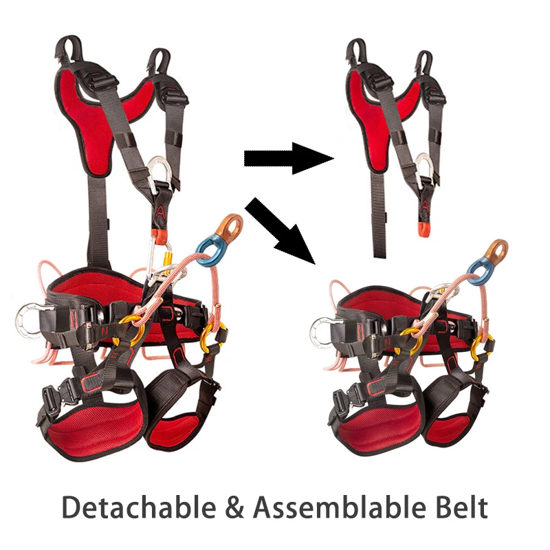 Cinturón de seguridad para montañismo de cuerpo completo, arnés profesional para escalada en roca, protección para trabajo aéreo, equipo de supervivencia