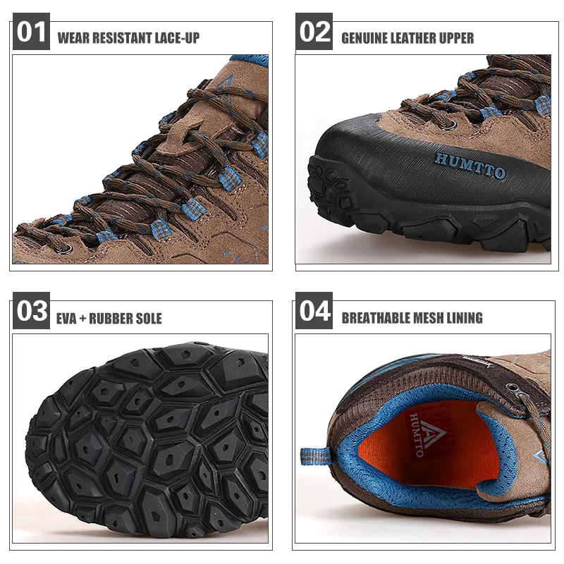 Humtto-zapatos antideslizantes para senderismo al aire libre, zapatillas transpirables para escalar, senderismo, caza, turismo, botas de montaña, zapatos tácticos