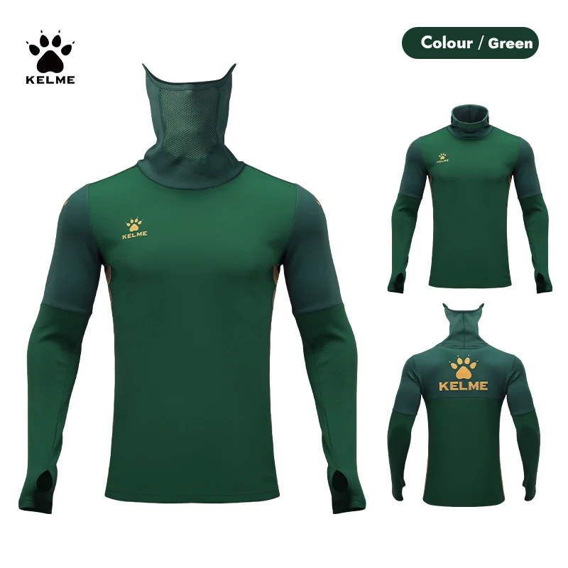 KELME-ropa de entrenamiento para hombre, Jersey elástico con diseño de agujero para el pulgar, camisa gruesa cálida, transpirable, ropa deportiva, 8161TT1003