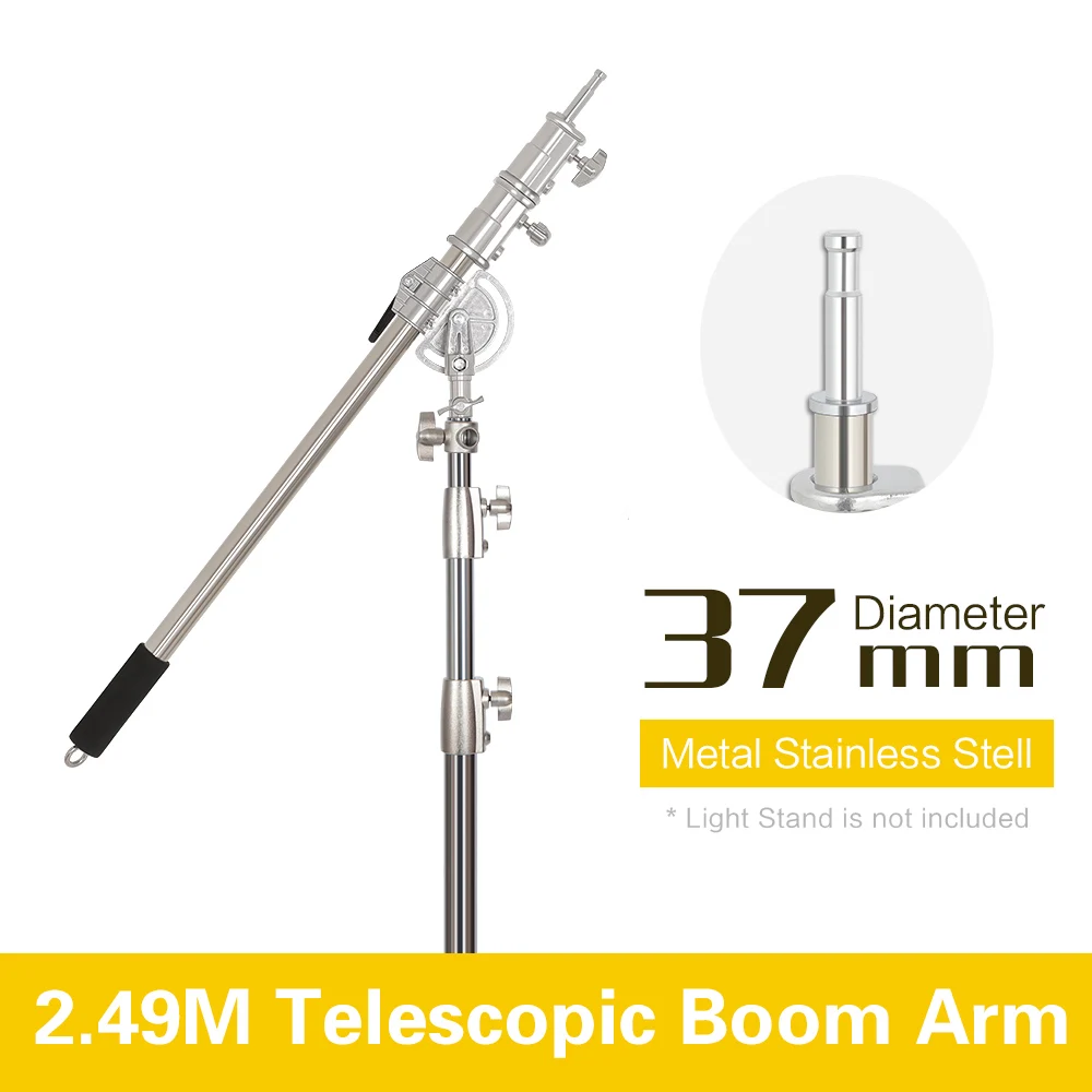 Barra de brazo cruzado de acero inoxidable SH 106cm-249cm con bolsa de peso accesorios de estudio fotográfico varilla de extensión Kit de estudio fotográfico soporte de luz