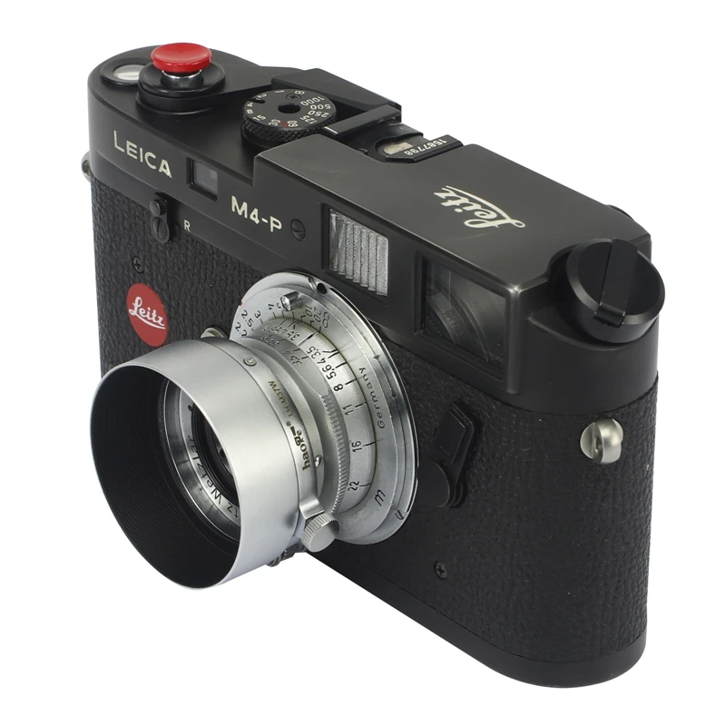 Haoge LH-M37W Parasol de metal para lente Leica Leitz Elmar 3.5cm 35mm f3.5 Reemplaza A36 Plata