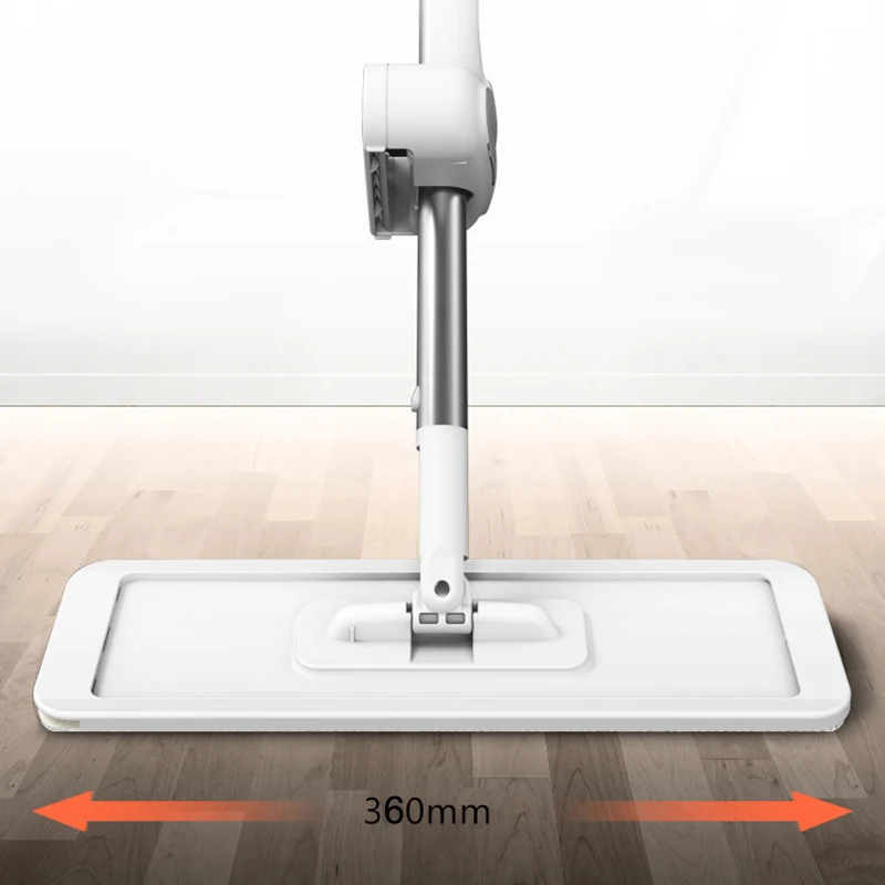 Mmagic Mop para Limpieza de Suelos, Fregona Giratoria Plana con Cubo, Limpieza Fácil del Hogar 360 °   Rotación con