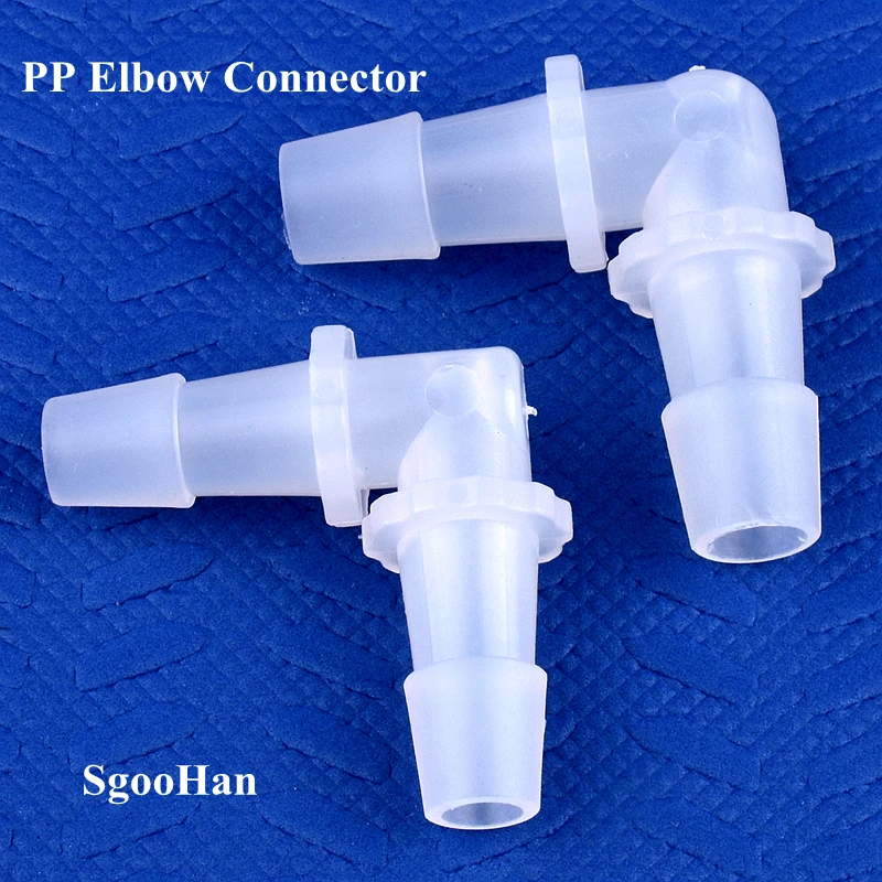 Conectores de codo PP de 5 ~ 200 piezas, accesorios de aireador de bomba de aire, juntas de manguera médica de riego, tanque de peces de acuario, Pagoda, 1,6 ~ 11,1mm