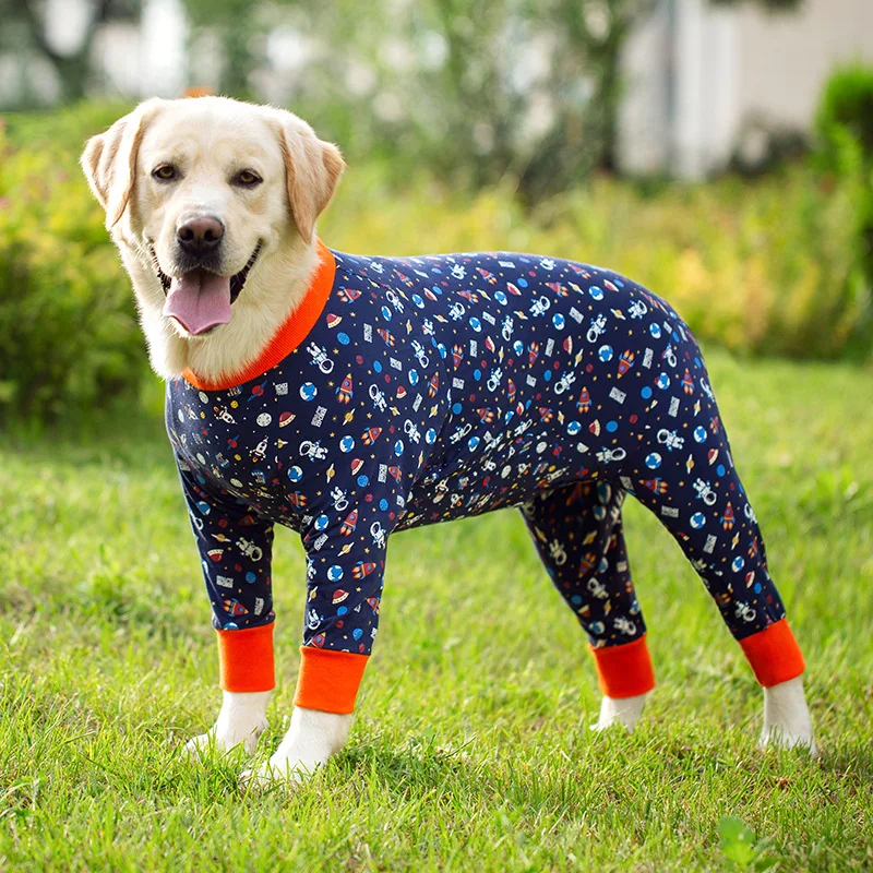 Ropa para perros, pijamas para perros medianos y grandes, mono suave y acogedor para perros, traje de recuperación para mascotas con vientre cubierto completo para niñas y niños, cortable