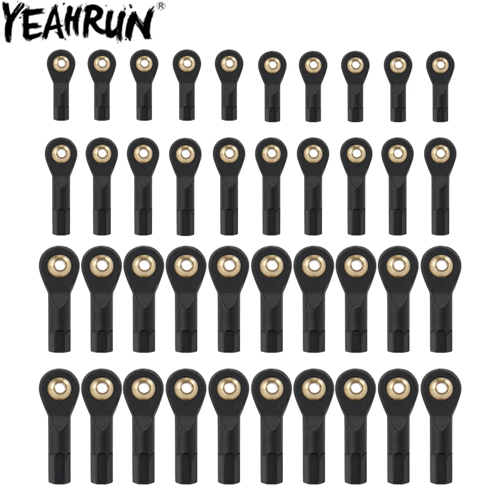 YEAHRUN 10 Uds M2 M3 extremo de varilla soporte de cabeza de bola extremos de varilla de amarre juntas esféricas de plástico tornillo de mano derecha para RC coche barco avión camiones