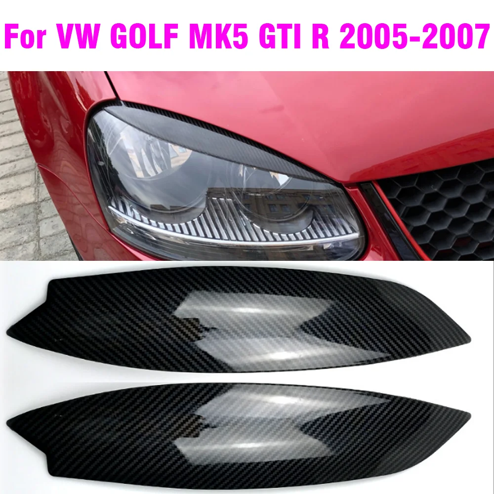 Faros delanteros negros brillantes, luz frontal de cejas modificada, tira embellecedora de cejas para VW Golf 5 GTI 2005 2006 2007