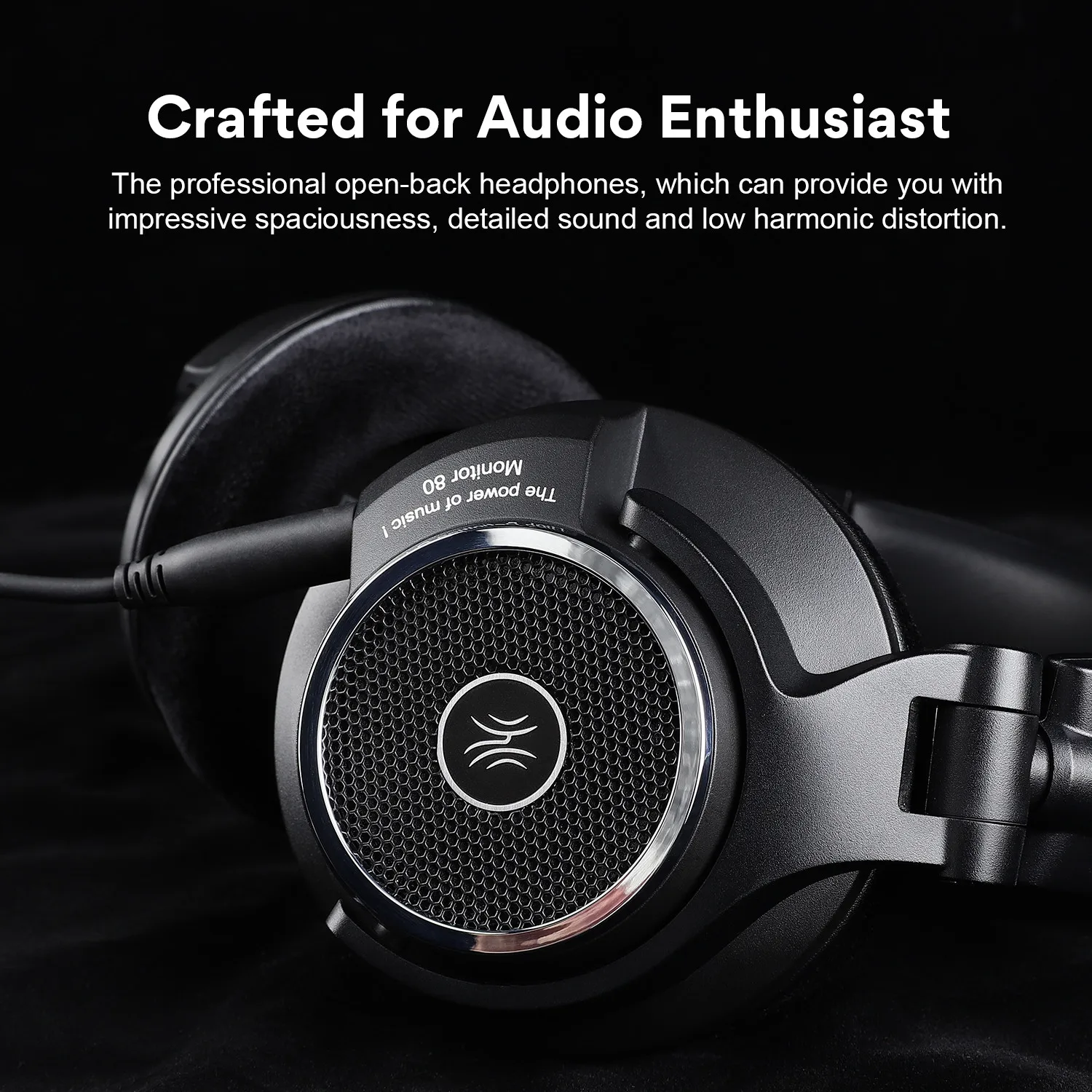Oneodio Monitor 80 auriculares abiertos con cable sobre la oreja 250Ω auriculares HiFi audiófilos Audio de alta resolución auriculares de estudio profesionales
