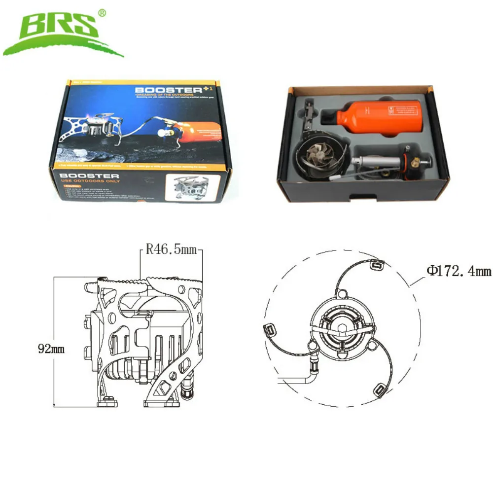 BRS-8 Estufas de camping portátiles para uso en exteriores, multiuso para aceite/gas, con una botella de combustible, utensilios de cocina plegables para senderismo, juego de quemadores para picnic.