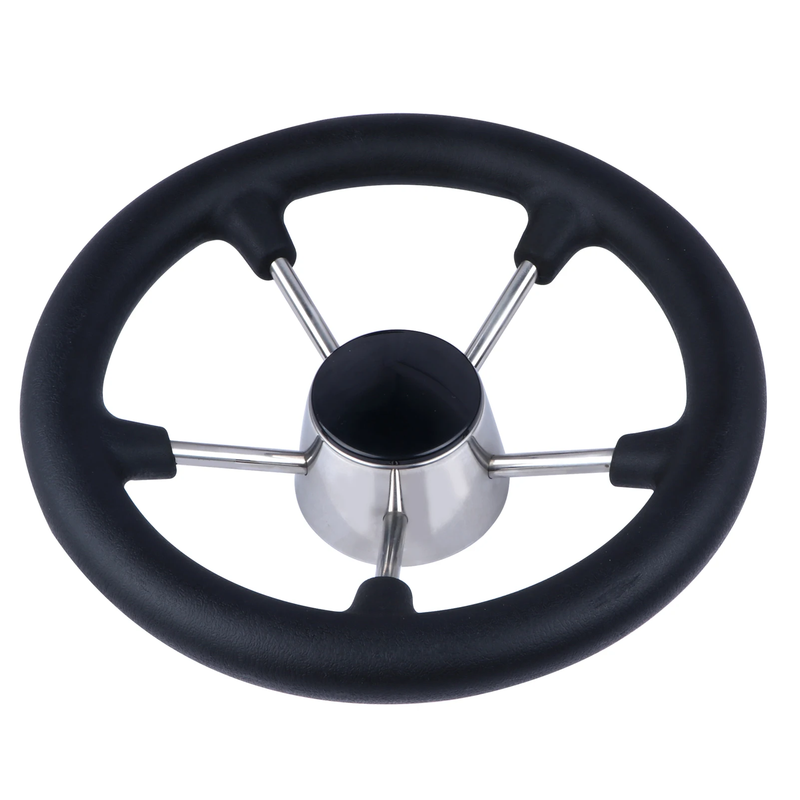 Accesorios para Barcos, Volante Destroyer Marino de 11 Pulgadas, de Acero Inoxidable, con 5 Radios y Espuma Negra
