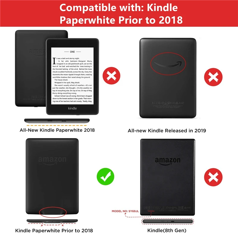 Funda protectora para libro electrónico Kindle Paperwhite 3 2 1 DP75SDI 5a 6a 7a generación 2012/2013/2015/2017 versión Funda Capa