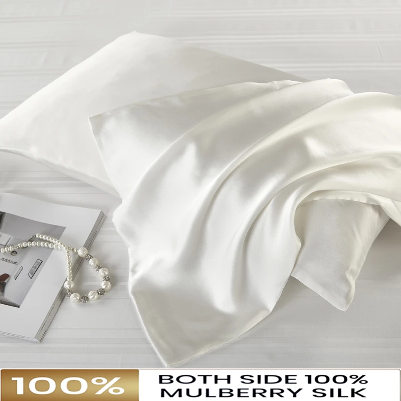 Funda de almohada 100% de seda de morera Natural, tamaño estándar, 100% Natural, 19 Momme