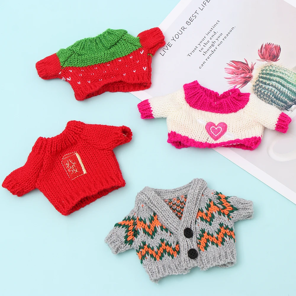 Ropa de juguete de peluche para muñecas de 20CM, accesorios para muñecas 1/12 Idol, Tops de moda, suéter, abrigo, chaleco, monos, regalos para muñecas