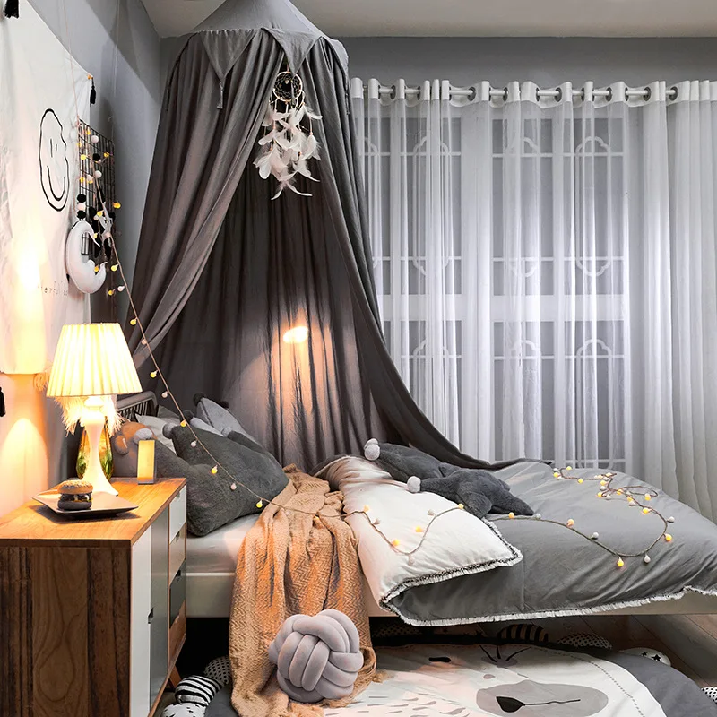 Mosquitera con cúpula colgada para bebés y niños, tienda de campaña para cuna, ropa de cama para niñas y niños, decoración para sala de estar, dosel de esquina, mosquitera para bebé