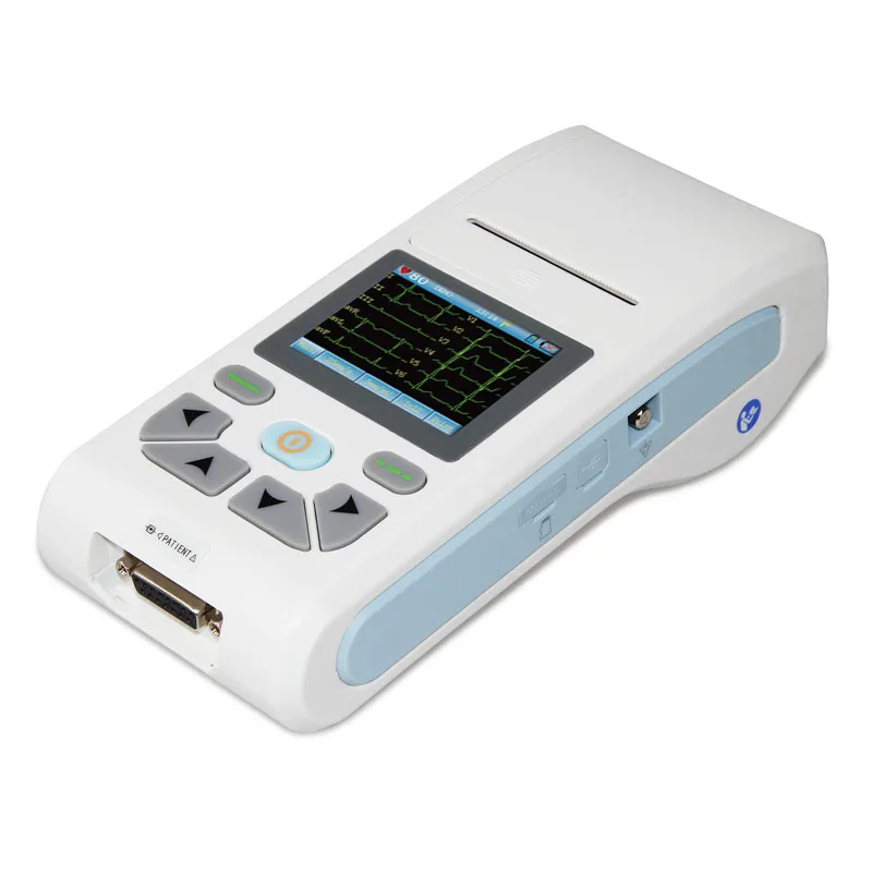 CONTEC-electrocardiógrafo de 12 canales, máquina ECG/EKG, software para PC, pantalla táctil ECG90A