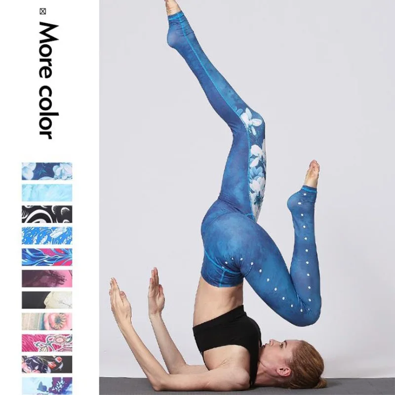 Pantalones de Yoga Cloud Hide para mujer, mallas deportivas de entrenamiento de cintura alta, medias largas, pantalones florales de realce para correr, entrenamiento, Control de barriga