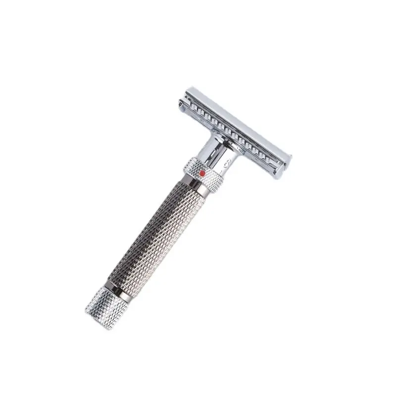 Yaqi-maquinilla de afeitar de seguridad ajustable para hombre, color cromo y bronce, corte final