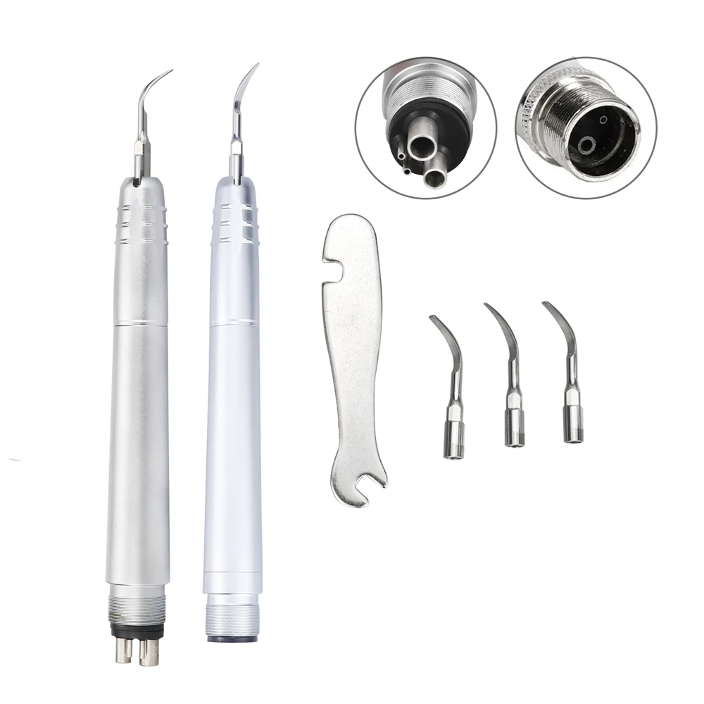 Escarificador de pulido de aire ultrasónico Dental con 3 puntas, 2/4 agujeros, mango de pieza de mano, limpiador de blanqueamiento Dental G1 P1, materiales de odontología