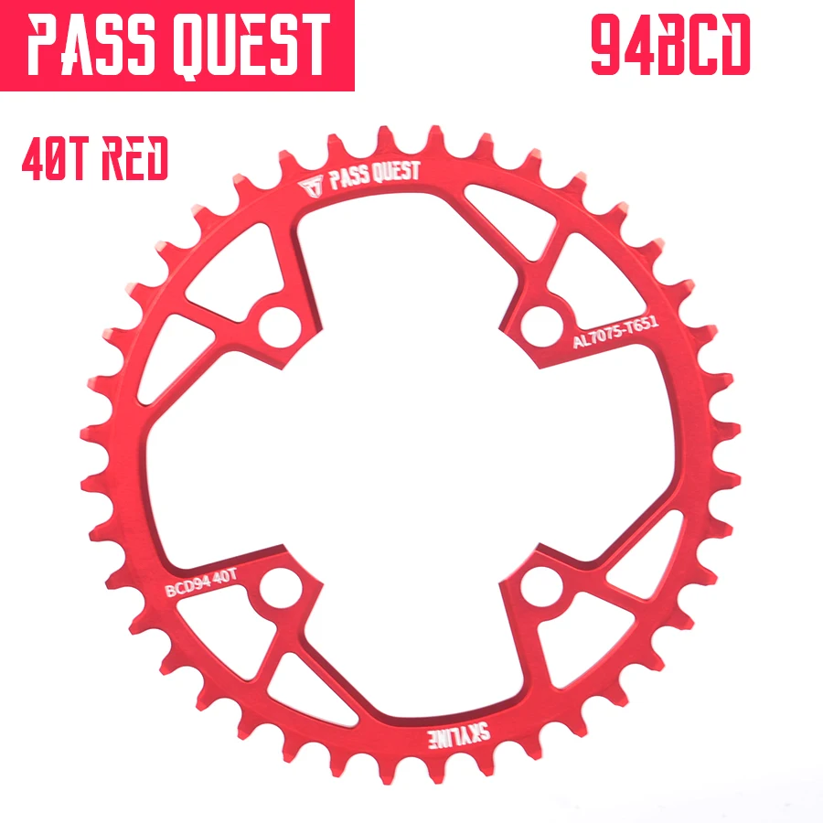 Rueda de PASS QUEST 94BCD para bicicleta de montaña, Piñón ancho y estrecho, 32T, 34T, 36T, 38T, 40T, platos y bielas, Cadena de bicicleta de montaña