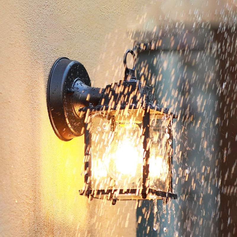 Lámpara de pared Led Retro de estilo europeo, iluminación impermeable para exteriores, Villa, hogar, decoración, luz de pared, patio, pasillo, porche