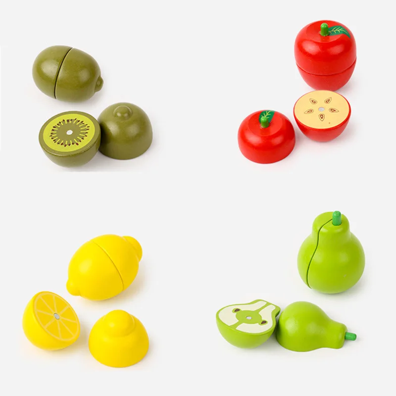 Juguete de madera para cortar frutas y verduras, juego de simulación de comida, juego de rol de cocina, juguetes educativos para edades tempranas Montessori para niños