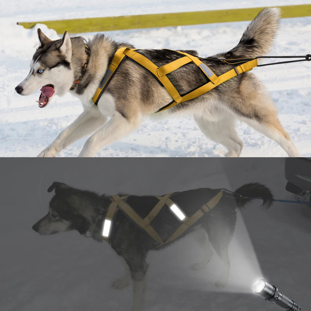 Arnés reflectante impermeable para perros grandes, chaleco de entrenamiento para mascotas, tracción de peso