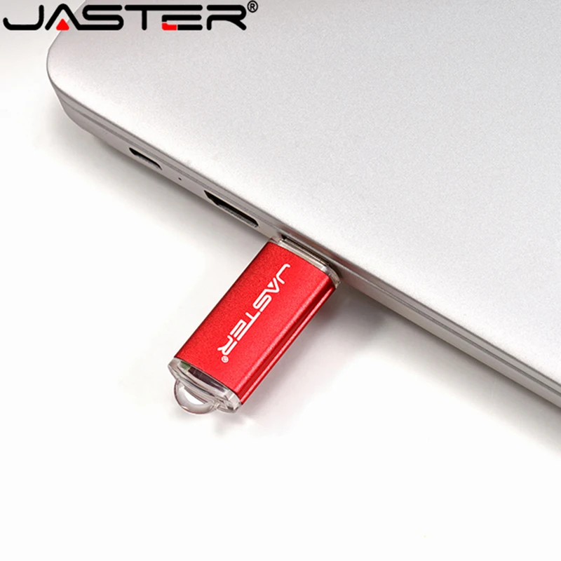 JASTER nuevo creativo con llavero USB 2,0 unidad Flash 128GB 64GB 32GB 16GB 8GB 4GB 128MB Pendrive moda 9 colores U Stick regalo