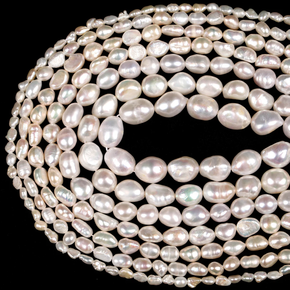 Cuentas de perlas naturales de agua dulce, cuentas sueltas con forma Irregular de alta calidad para fabricación de joyería, collar y pulsera DIY