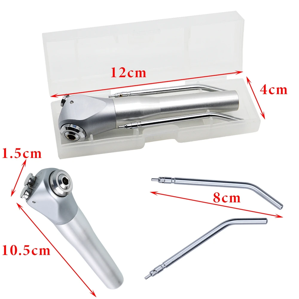 Jeringa Dental de Triple vía JUMTOP con 2 boquillas, carcasa de aleación de aluminio, pieza de mano para pulverización de aire y agua