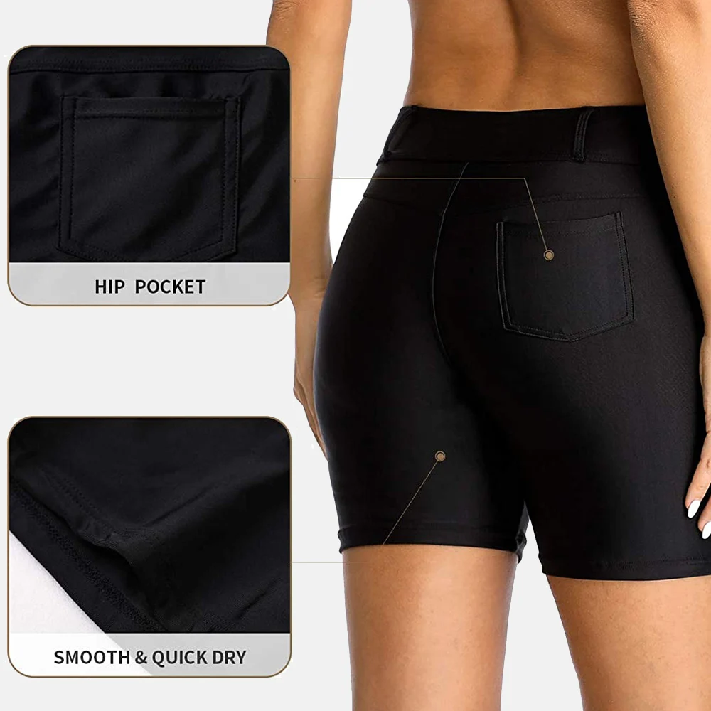 Anfilia-pantalones cortos de baño para mujer, Tankini, bañadores de playa